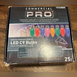 Commercial Pro 25 Multicolor Faceted LED C9 Christmas Replacement Light Bulbs